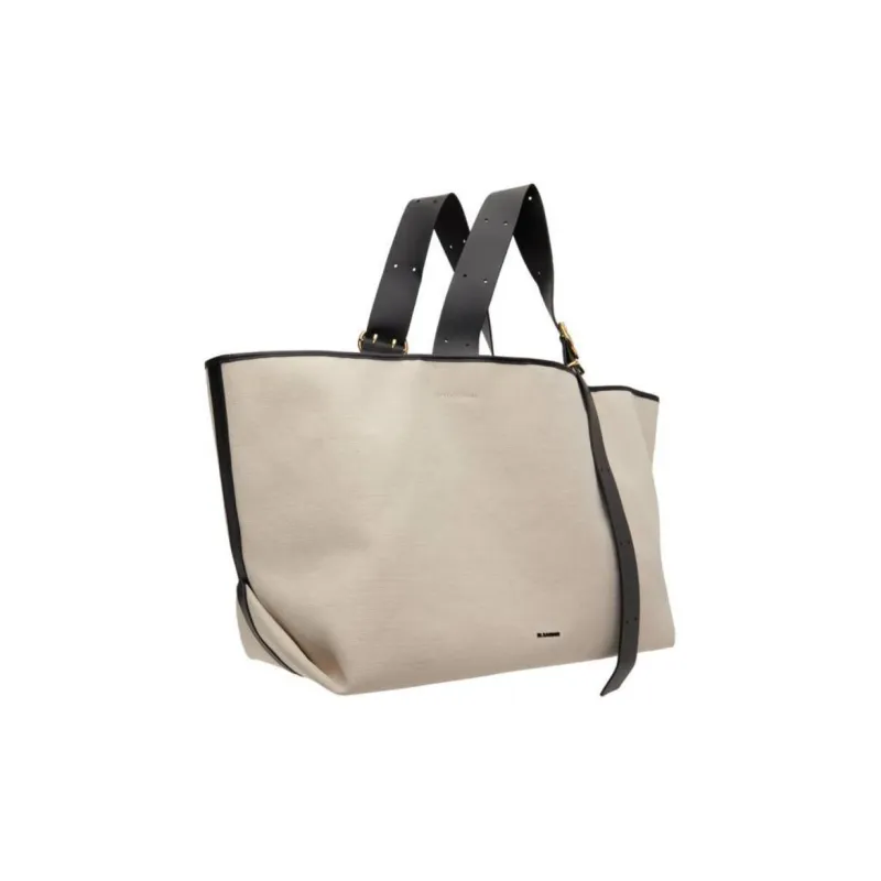 JIL SANDER Canvas Bag, Tote Bag, Shopping Bag, Shoulder Bag, Handbag Women's Beige-1