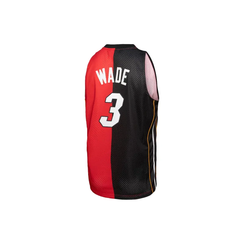 NBA x Mitchell & Ness Miami Heat Dwyane Wade Basketball Jerseys Men's Red Black-1