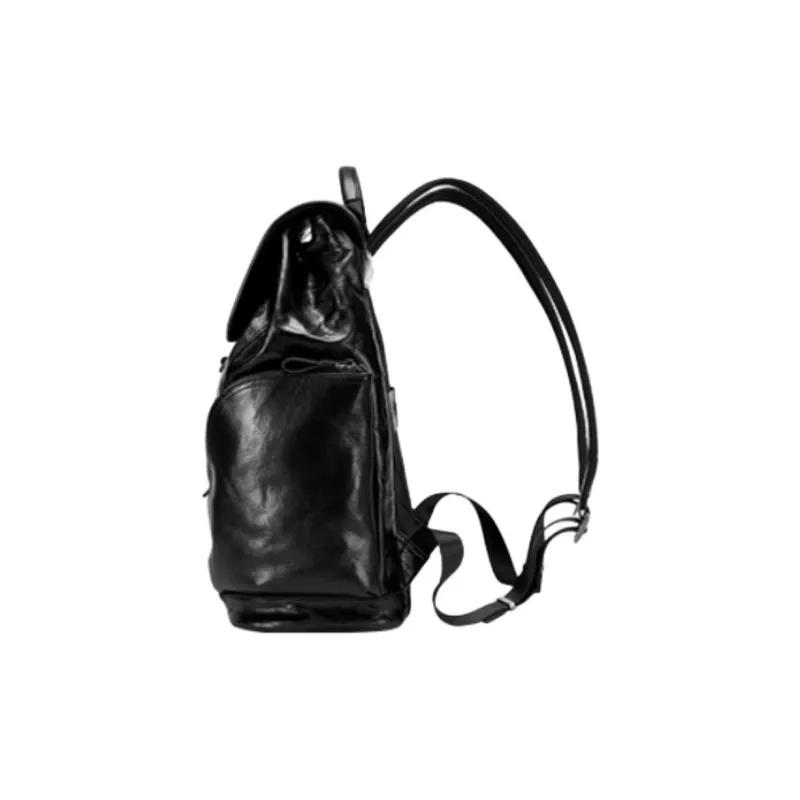 Hush Puppies Cow Leather With Fabric Backpack Tubas Men's Black-2
