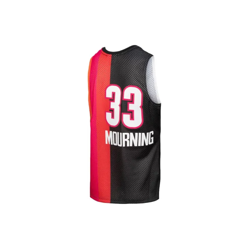NBA x Mitchell & Ness Miami Heat Alonzo Mourning Basketball Jerseys Men's Black/Red-1