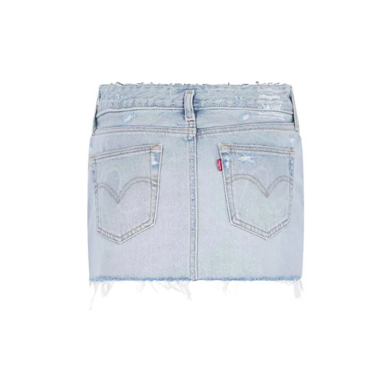 ERL Logo embroidered Denim Miniskirt-1