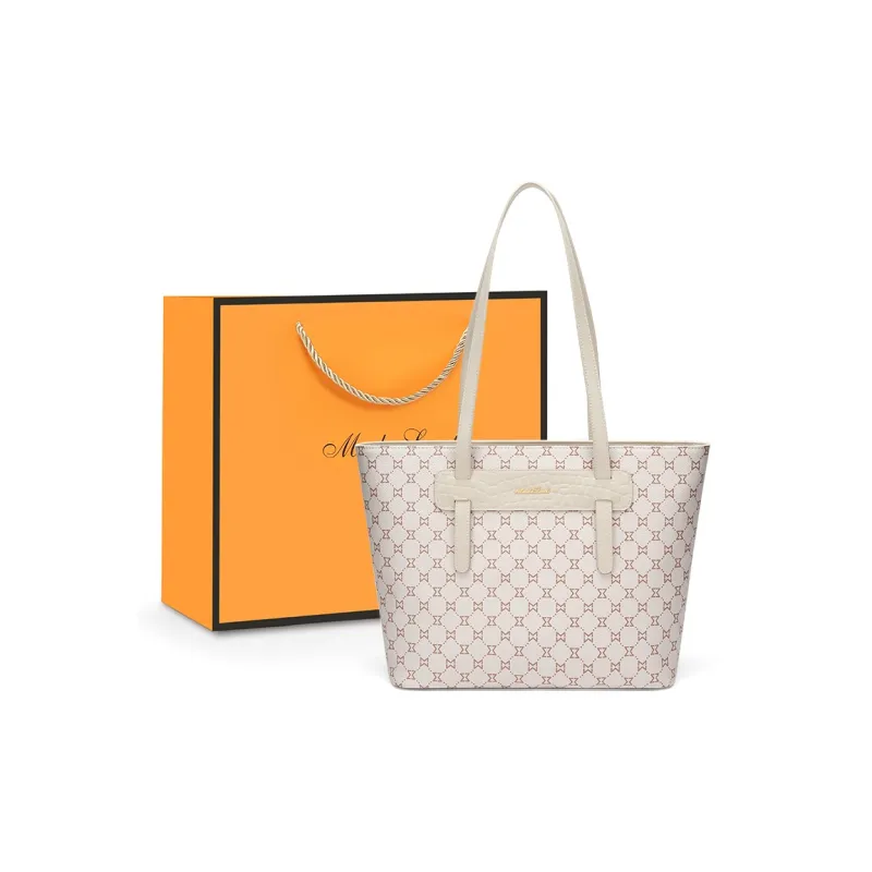 MashaLanti PVC Tote Bag Shoulder Bag Handbag Regular Women's Beige Pink/Dark Brown & Apricot-9