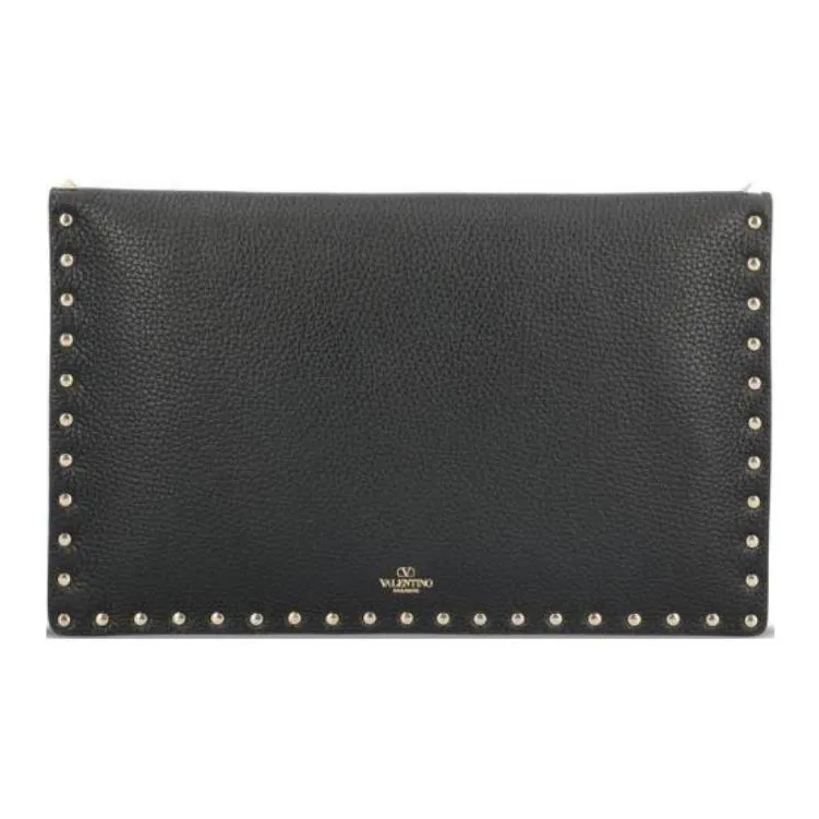Valentino Garavani Rockstud Foldover Top Envelope Clutch Bag-3