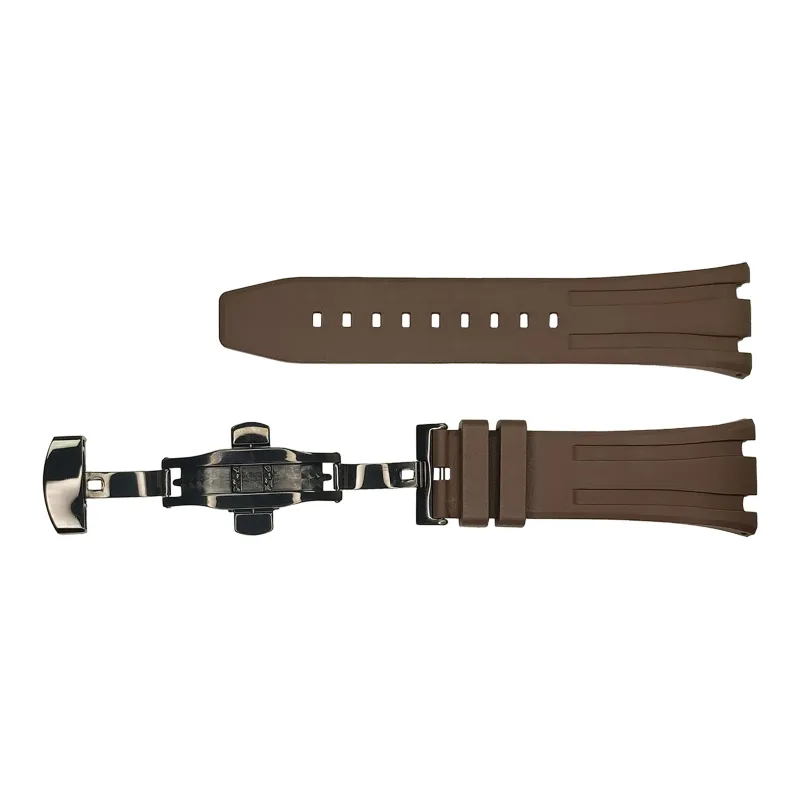 Vickit Black Buckle Collection Casio Compatibility Watch Band 17 Fluoroelastomer Material-12