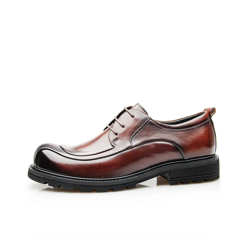 SHWEBALU Dress Shoes Men Low Top Brown-0