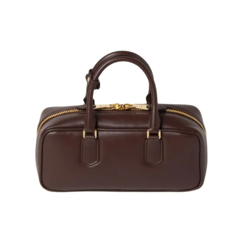 MIU MIU Arcadie Series Calfskin Bowling Bag, Shoulder Bag, Crossbody Bag, Handbag Tubas Women's Brown-2
