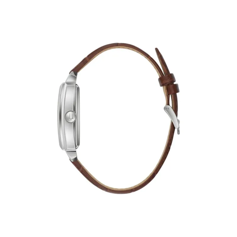 BULOVA Sutton Collection Wrist Watch Automatic Mechanical Movement Leather Watch Bands 33mm White Dial Men's Watches-2