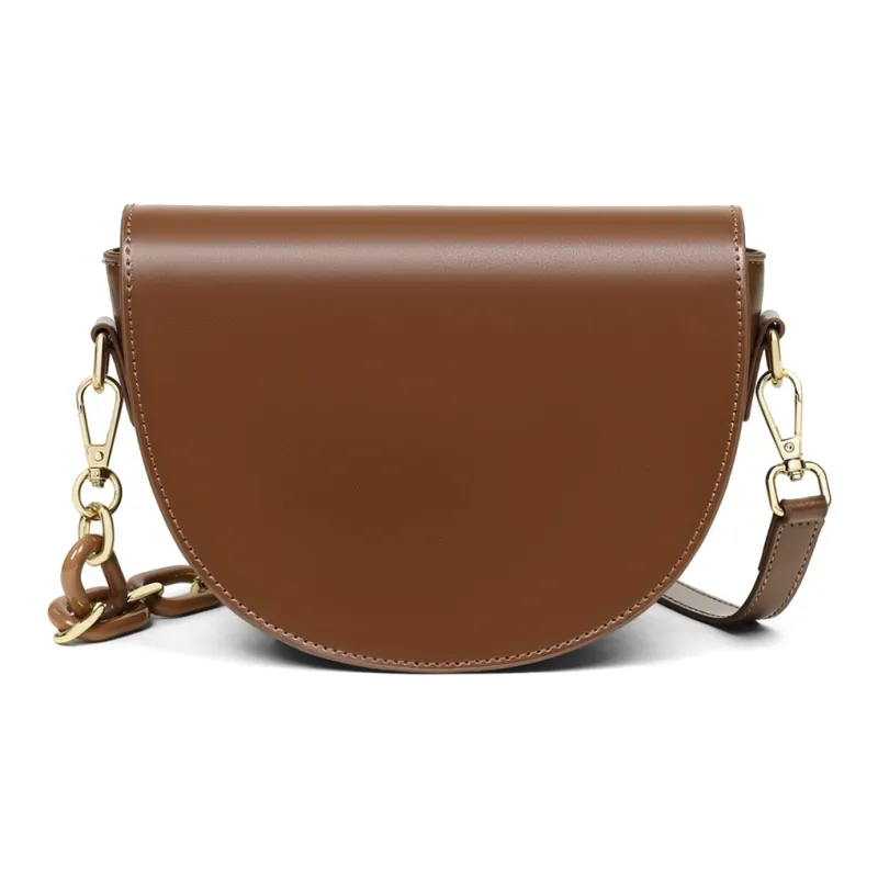 MILLIE'S Cow Leather With Synthetic Leather Saddle Bag, Shoulder Bag Regular Women's Cocoa Brown-4