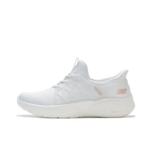 Skechers Bob's Anti Slip Wear Resistant Low Top Casual Shoes Women's White