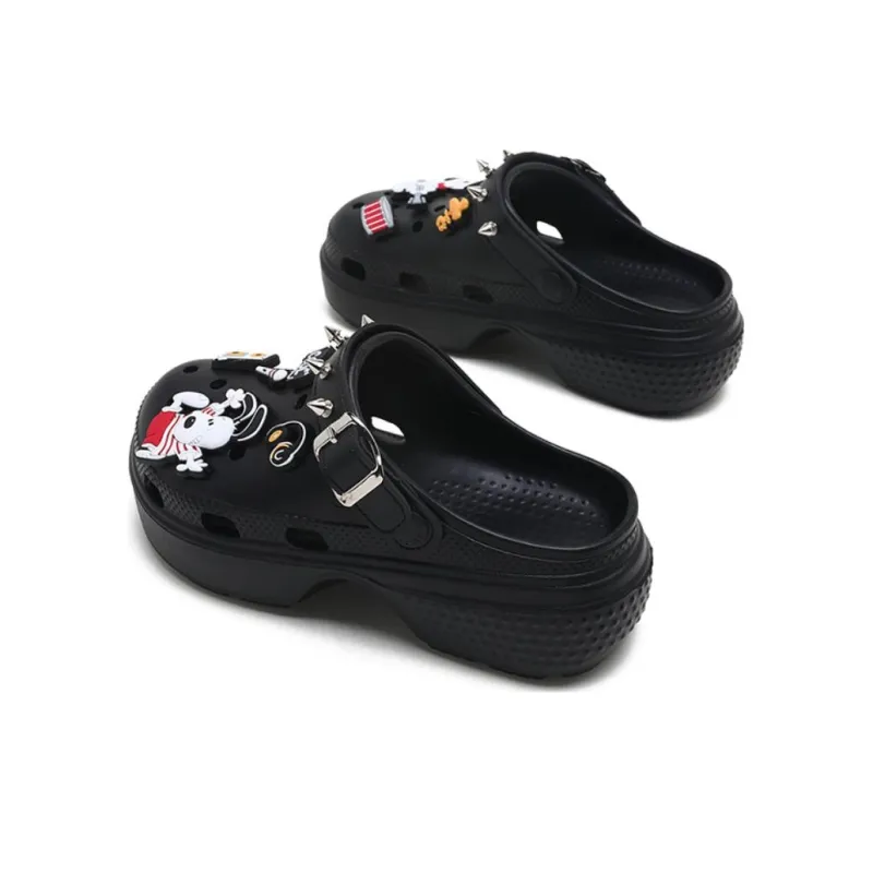 SNOOPY Snoopy Clogs Women's Black-4