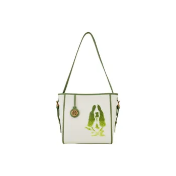 Hush Puppies Synthetic Leather Tote Bag Shopping Bag Shoulder Bag Handbag Medium Size Women's Green