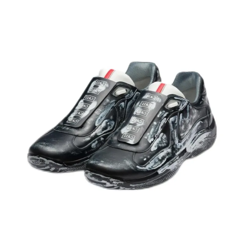 Cass x PRADA D3cay Anti Slip Wear Resistant Low Top Casual Shoes Unisex Aztec Black-2