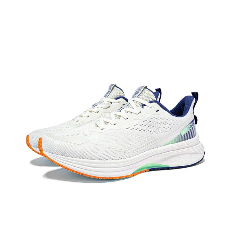 361° Anti Slip Wear Resistant Low Top Casual Running Shoes Men's White Blue-3