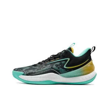 XTEP Shudder 2 Generations Anti Slip Wear Resistant Low Top Basketball Shoes Men's Black Green