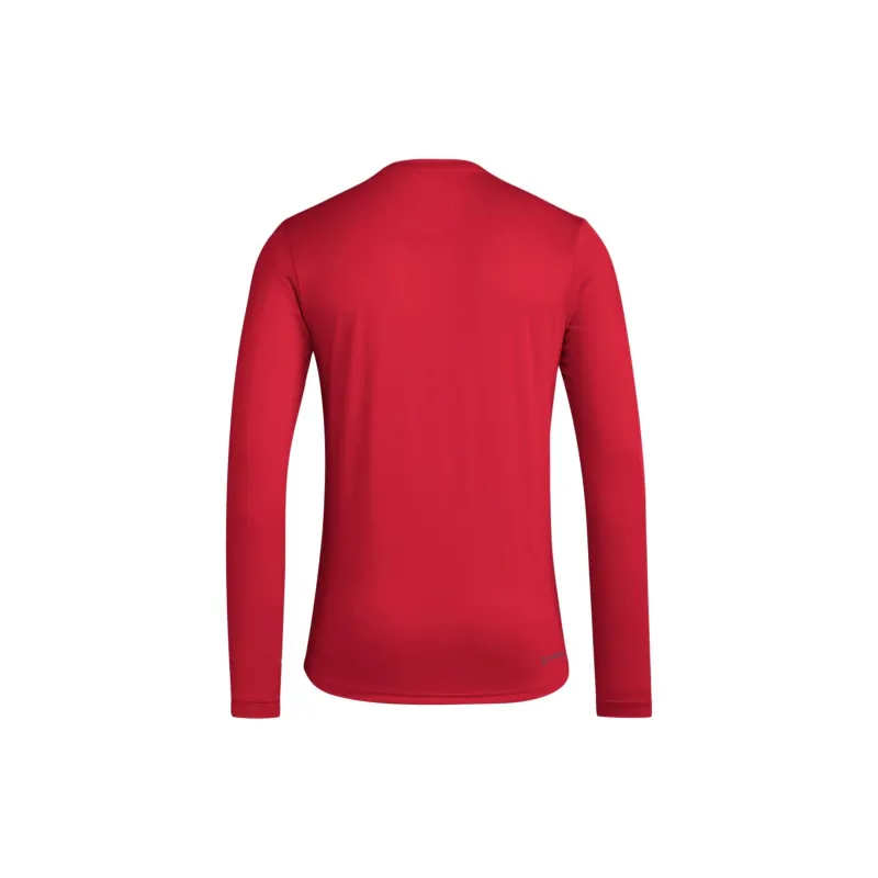 Adidas Kansas Indiana Long Sleeve Pre-Game Tee Basketball Jerseys Unisex Victory Red/Multicolor-1