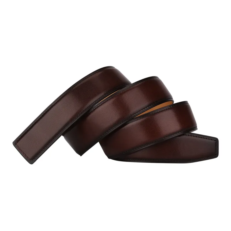 Jaylen Oos The First Layer Of Calfskin Headless Belt Men's Vegetable Tanned Rubbed Craft 3.5/3.8cm-21