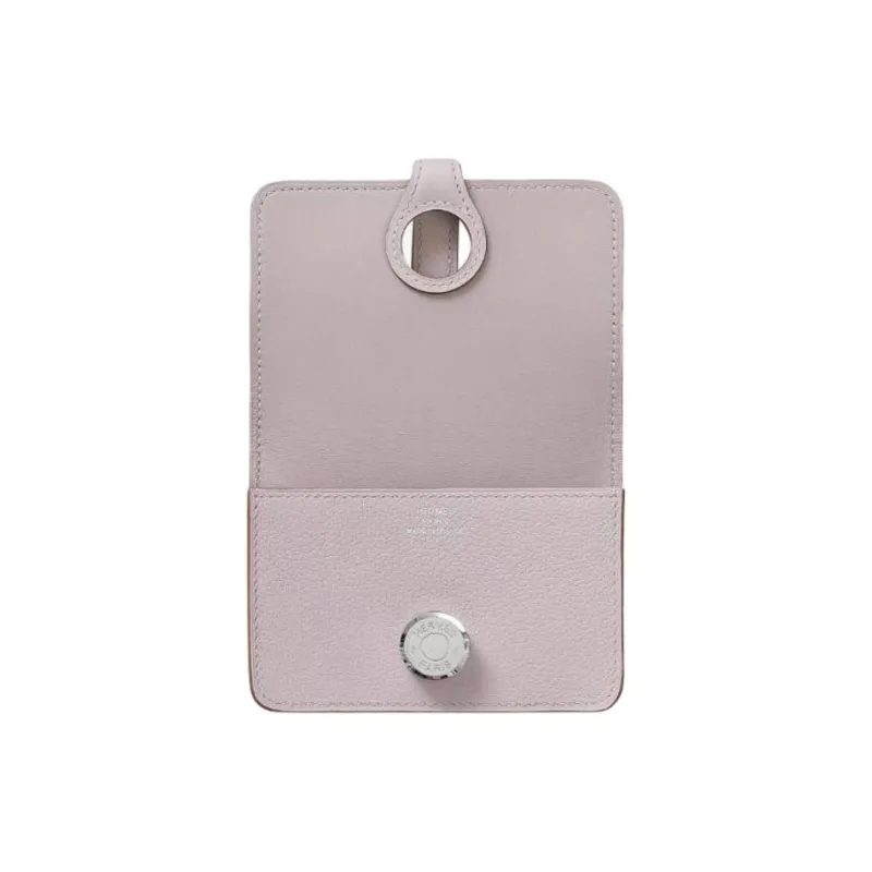 HERMES Dogon Evercolor Leather Card Holder Women's 09 Mauve Pale Dream Purple-1