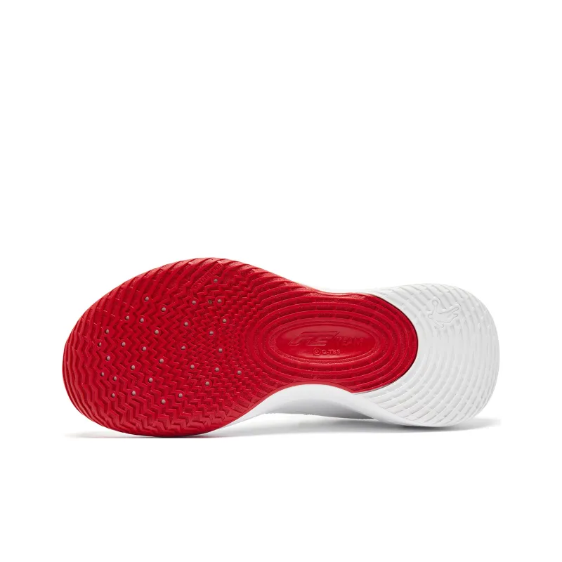 QIAODAN FETEAM Basketball Shoes Men Low Top Jordan White/Aurora Red-4