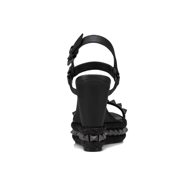 CL LUBOTING Pyraclou Strap Sandals 11cm Women's Black-3