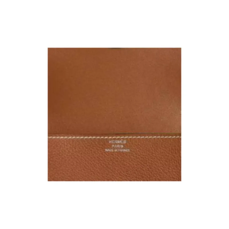 HERMES Dogon Evercolor Leather Card Holder Women's 37 Gold Gold Brown-2