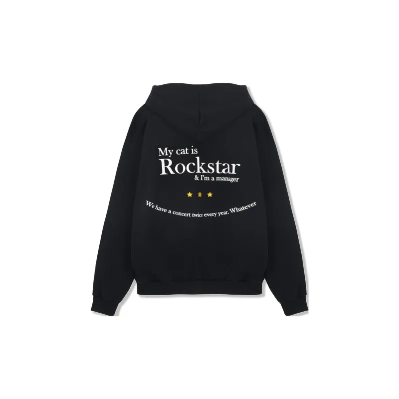 JOEGUSH Smile Rockstar Hoodie Zip Up Sweatshirt Unisex Black-1