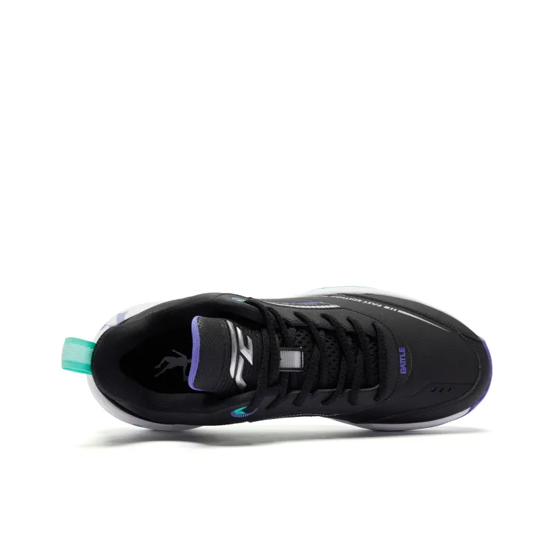 QIAODAN FETEAM Basketball Shoes Men Low Top Black/Paisley Purple-3