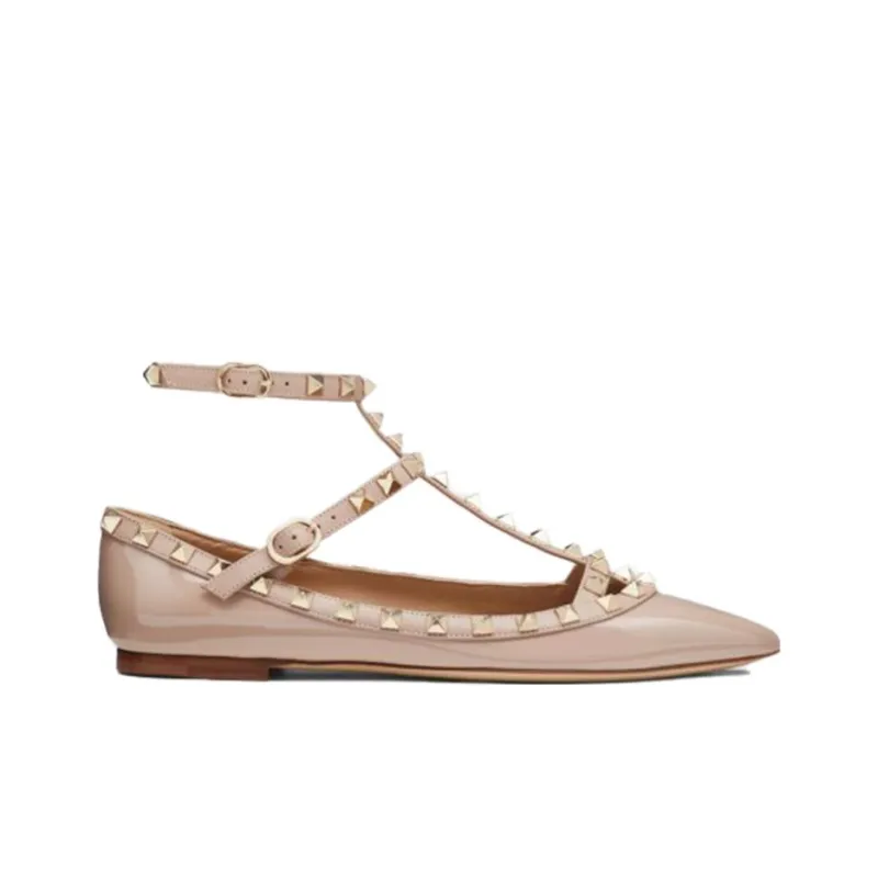 Valentino Rockstud GARAVANI Casual Single Shoes Women's Beige-1