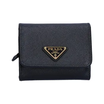 PRADA Leather Wallet Women's Black