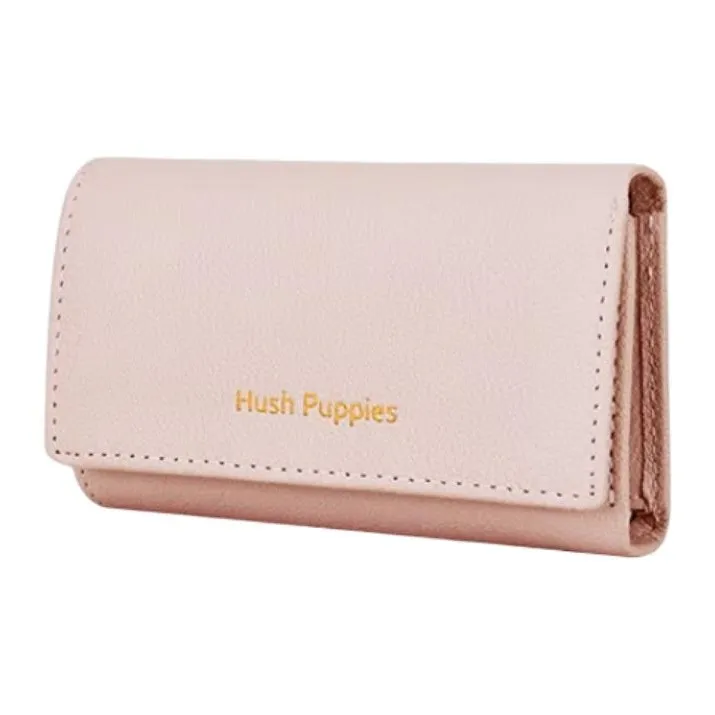 Hush Puppies Top Grain Cow Leather Key Pouch Wallets Women's Pink-1