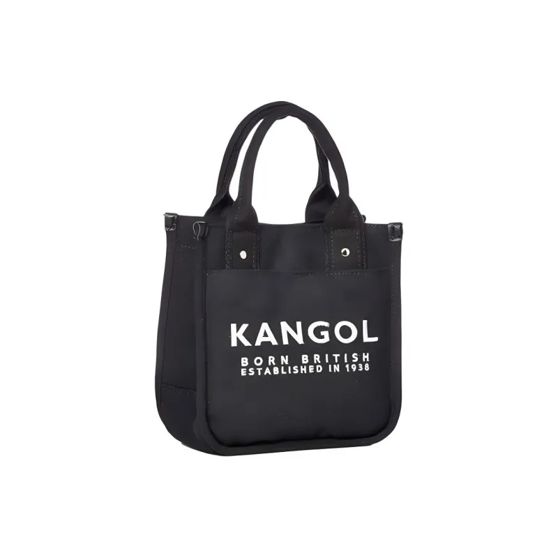 KANGOL Cotton Canvas Tote Bag Shopping Bag Portable Crossbody Canvas Bag Shoulder Bag Small Size Unisex Black-1