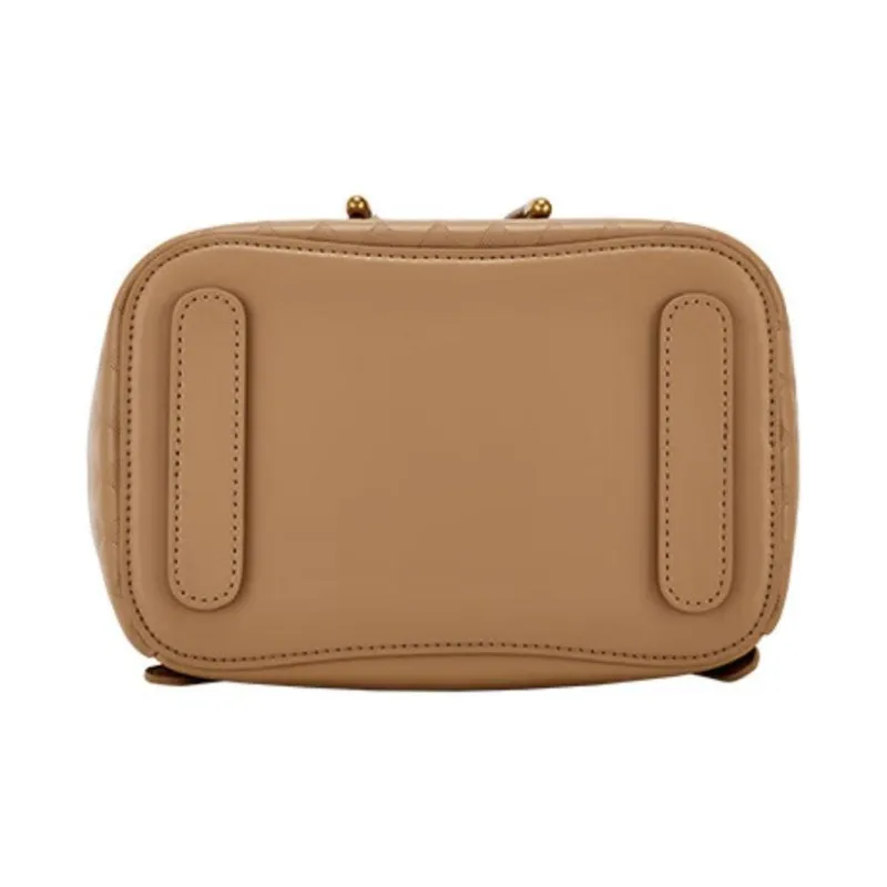 Hush Puppies Synthetic Leather Bonded Split Cow Leather Backpack Medium Size Women's Khaki-5
