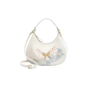 Ancient Yi Xi Cow Leather Shoulder Bag Women's Ecru