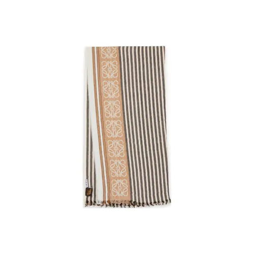LOEWE Cotton Knit Scarves Women's Brown