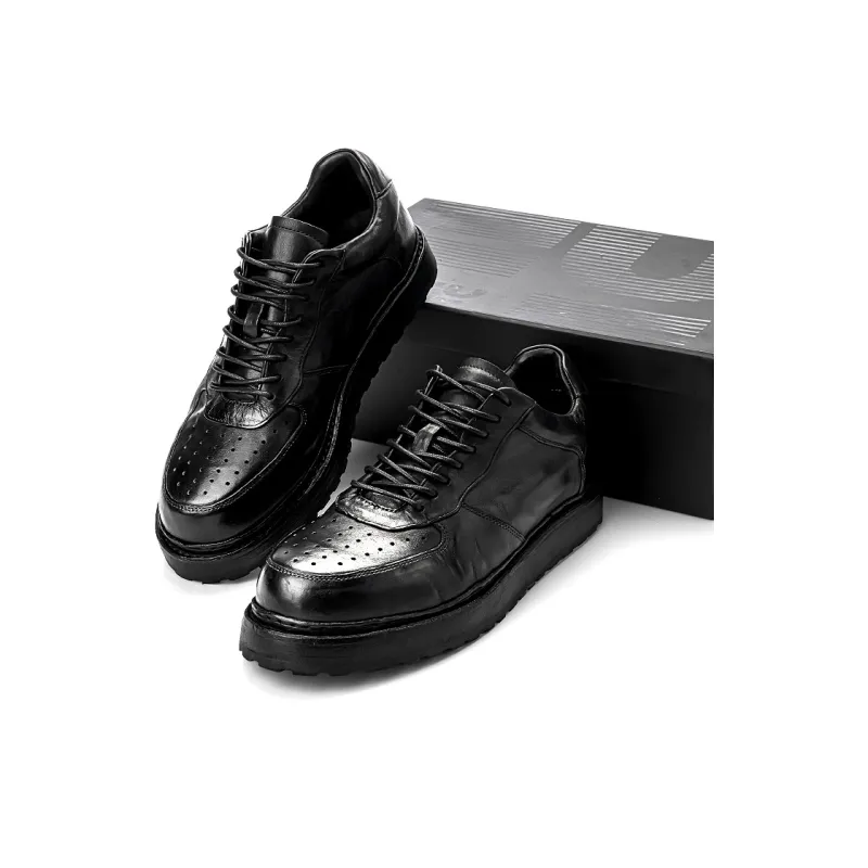 FOR YOU Handcrafted Manufacturing Men's Casual Shoes Men's Elegant Black Luxury-0