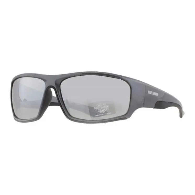 Harley Davidson Plastic Rectangular Sunglasses Men's Gray-0