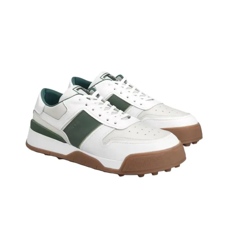 TOD'S Low Top Skateboard Shoes Men's White Green-2