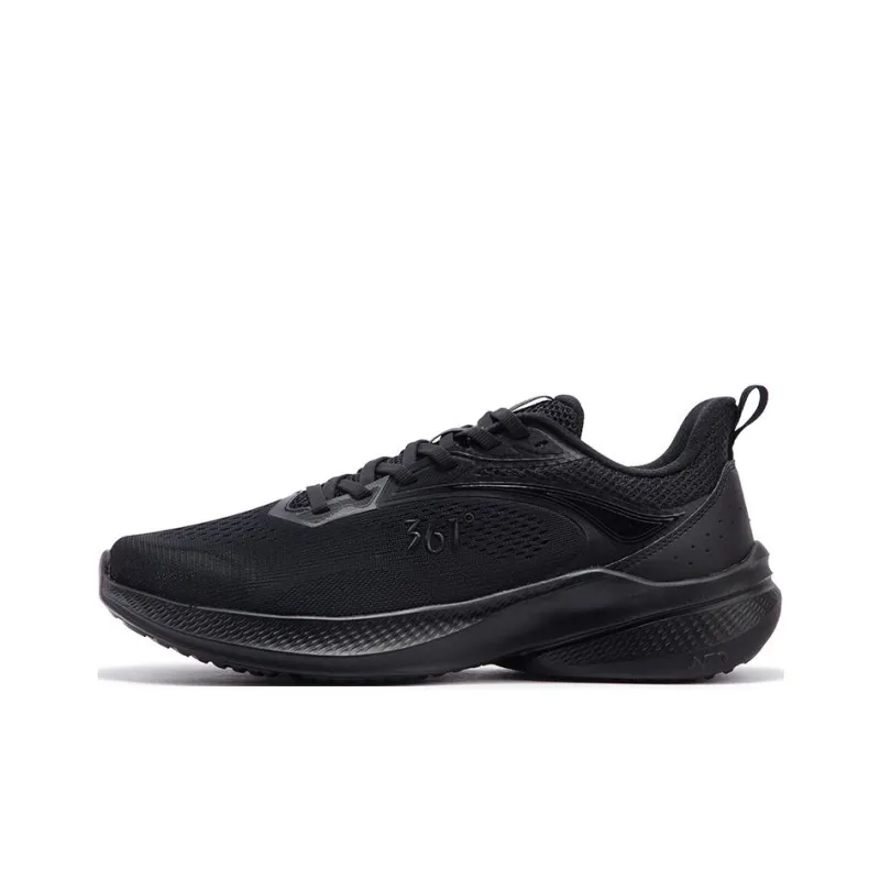 361° Cushioning Wear Resistant Low Top Casual Running Shoes Men's Obsidian Black-0