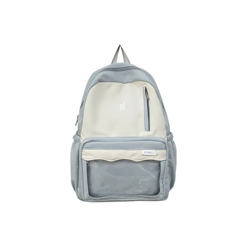 NOMK Nylon Backpack Women's Mint Green/Brown/Gray Blue-6