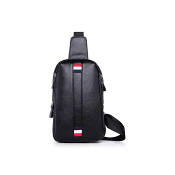 Yalu Cow Leather Sling Bag Men's Black