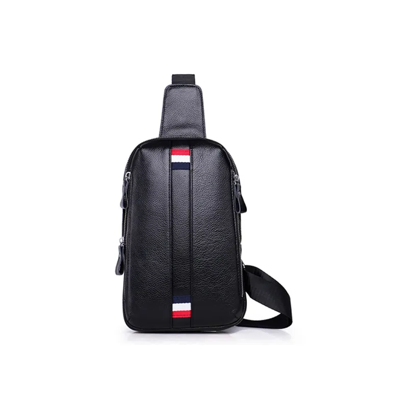 Yalu Cow Leather Sling Bag Men's Black-0