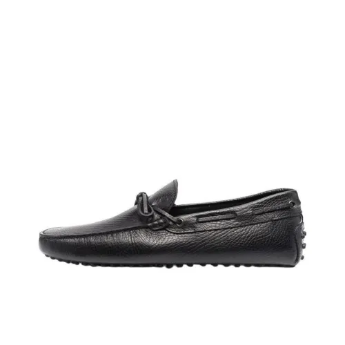 TOD'S Lace-up Pebbled Loafers