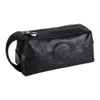VIHUS Top Grain Cow Leather Clutch Men's Black