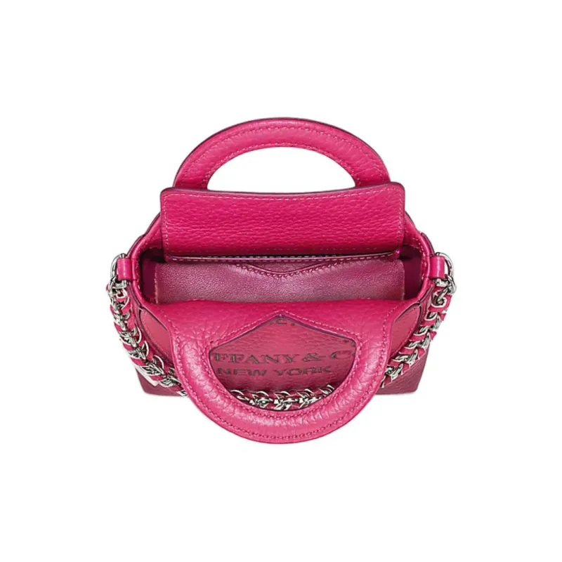 TIFFANY & CO. Return To Tiffany™ Series Taurillon Leather Handbag Shoulder Bag Crossbody Bag Small Size Women's Red-4