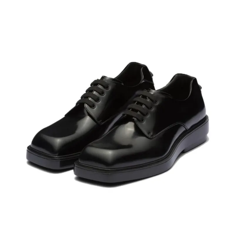 PRADA Fender Leather Derby Shoes-2