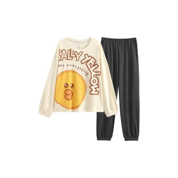 FENTENG x LINE FRIENDS Pajama Set Women's Beige Apricot