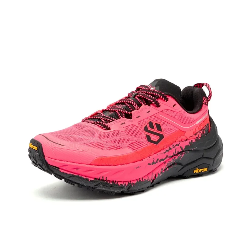 QIAODAN Mountain God 2.0 Running Shoes Men Low Top Fluorescent Flying Shadow Pink/Black-1