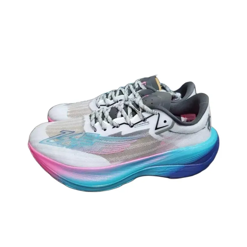 QIAODAN Feiying PB2.0 Cushioning Wear Resistant Low Top Carbon Plate Running Shoes Women's White Blue-1
