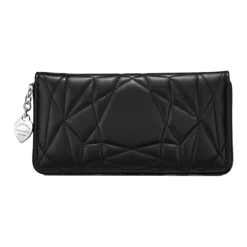 TIFFANY & CO. Return To Tiffany Collection Lambskin Wallet Large Size Women's Black