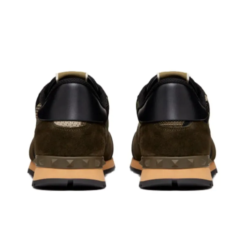 Valentino Garavani Rockrunner Mesh Fabric Camouflage Military Green Beige-4