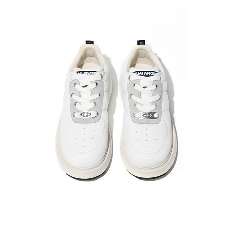 Kami Anger Slip Resistant Low Top Casual Shoes Hamburger Shoes Unisex White-2